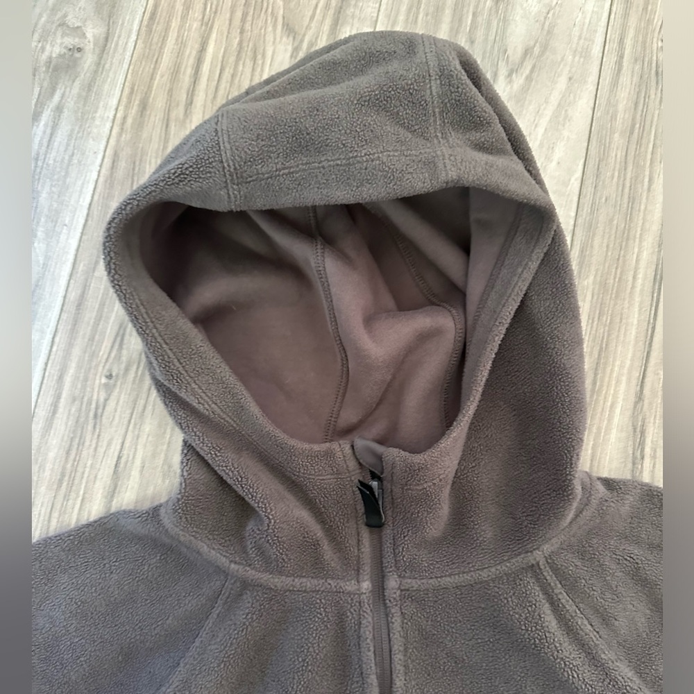 FLX Ascent Active Athletic Pullover Cropped 1/2 Zip Hooded Fleece Gray Size S - Picture 4 of 8